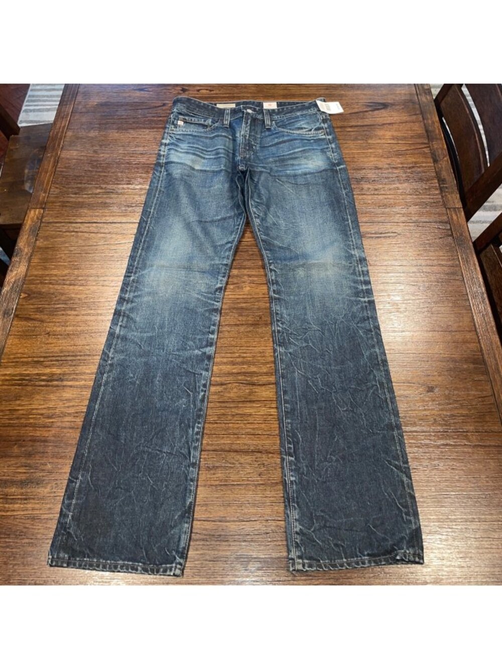 AG Protege Straight Leg Jean 32x35 Medium Wash Faded Distressed Stretch Classic